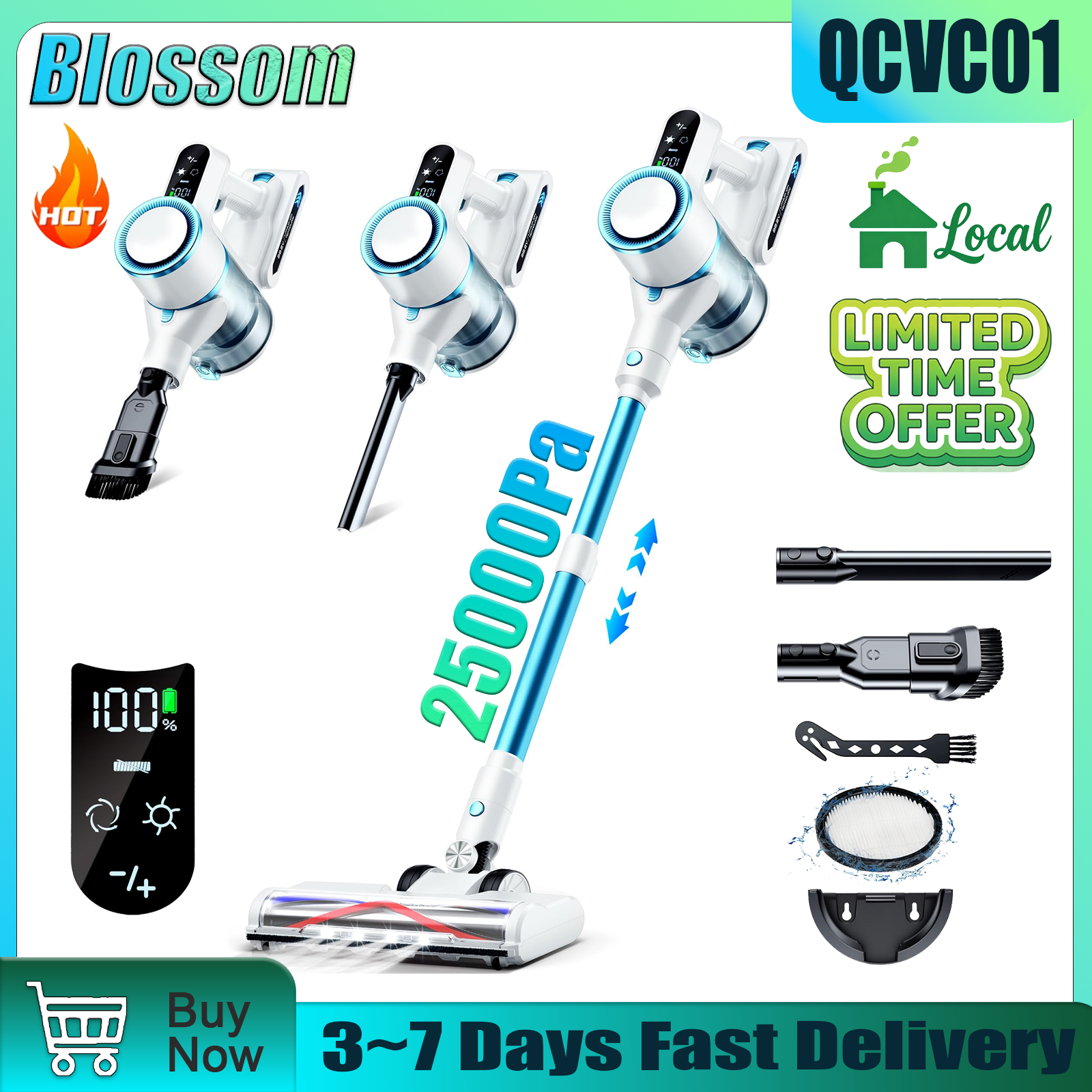 Blossom QCVC01 Wireless Vacuum - Car Cleaning Brush avis et prix