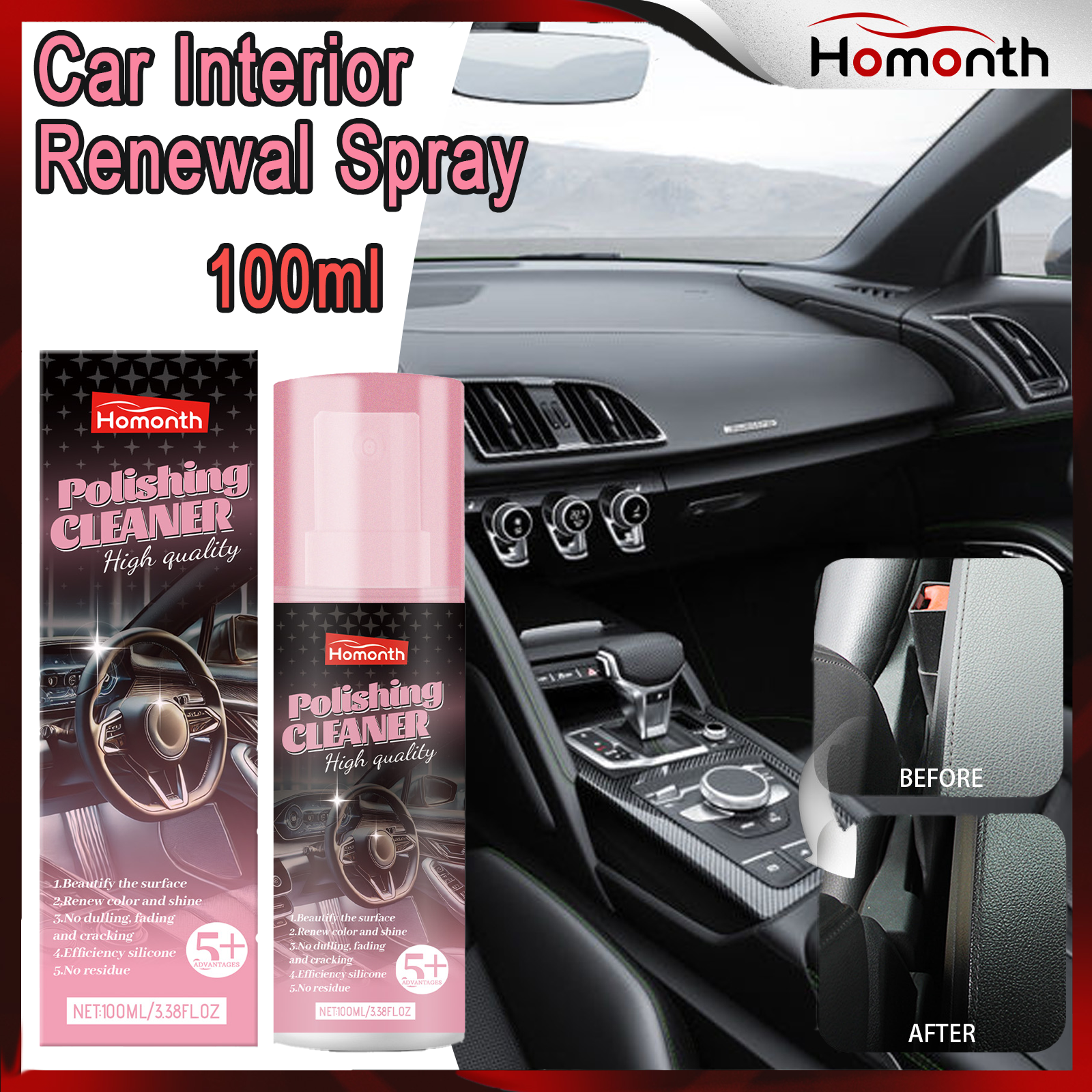 100ml Auto Interior Polish Car - Leather Cleaner Interior avis et prix
