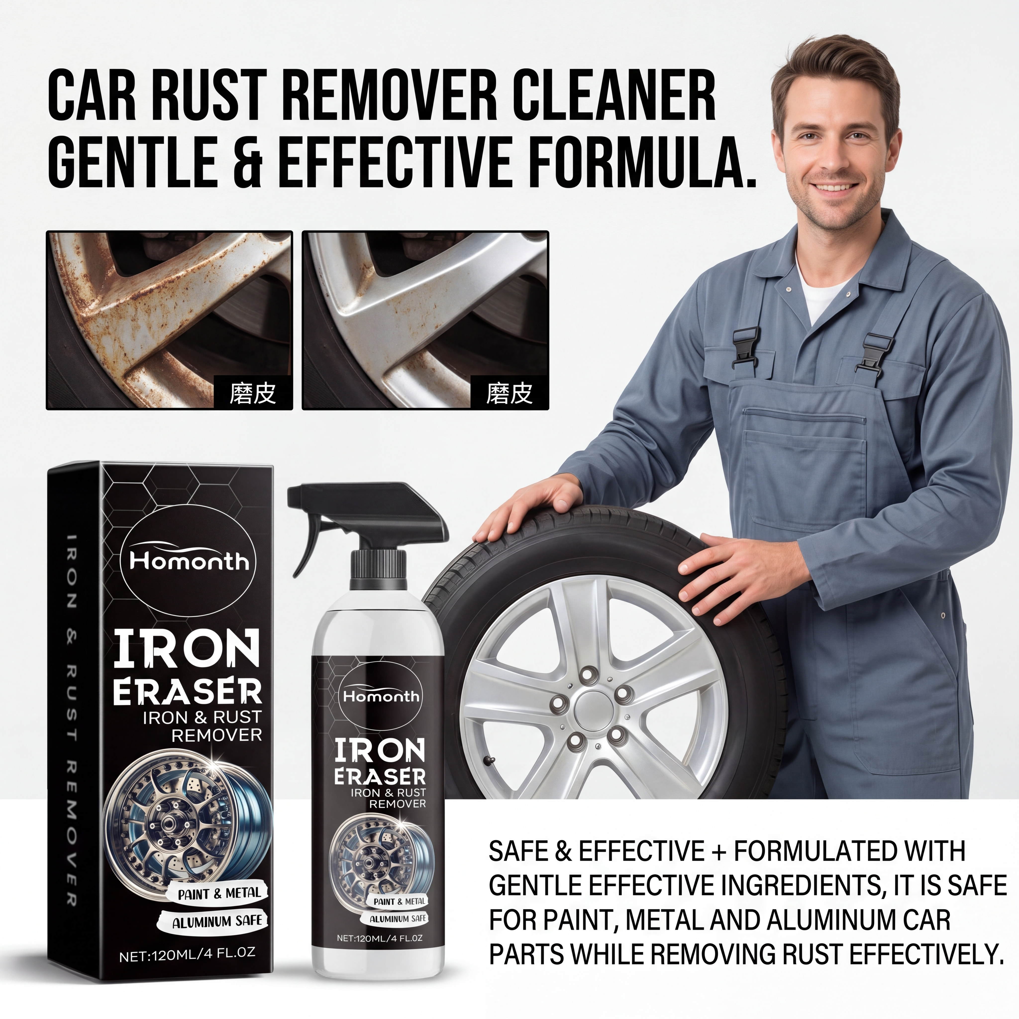 Car Rust Remover Spray Powerfu - Wheel Cleaner Alloy avis et prix
