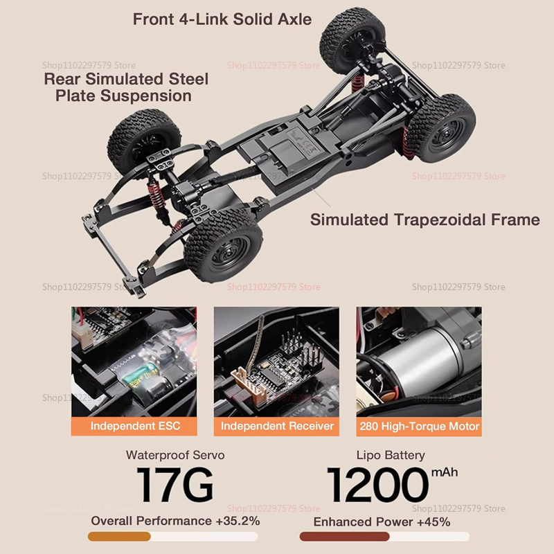 MN82T 1:12 2.4G RC Crawler Hoi - Dirt Brush Interior avis et prix