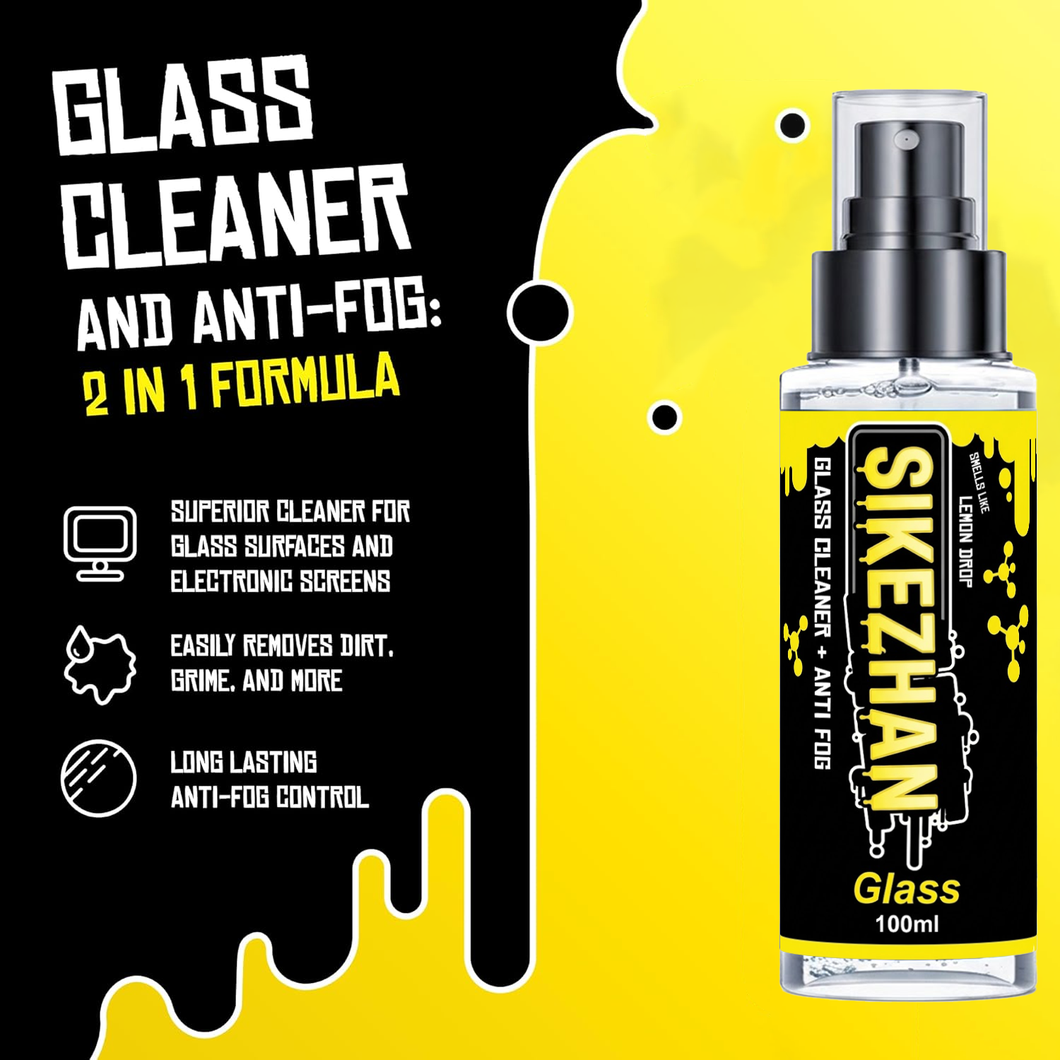 2in1 Anti Fog Spray Car Glass  - Glass Cleaner Streak avis et prix
