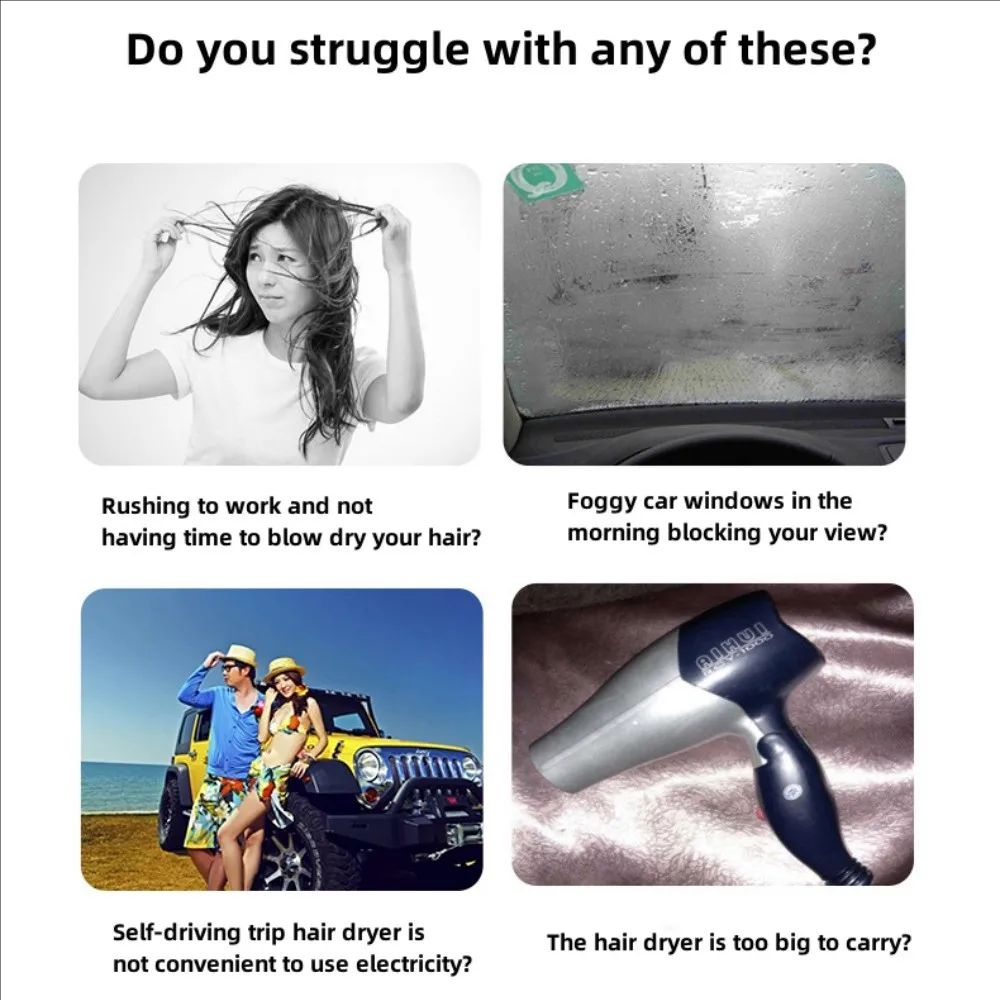Portable 12V Folding Car Hair  - Dryer Car Blower avis et prix