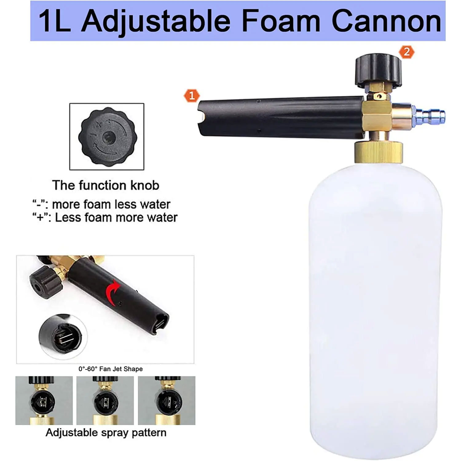 Snow Foam Cannon with 1/4 Inch - Foam Cannon Car Wash avis et prix