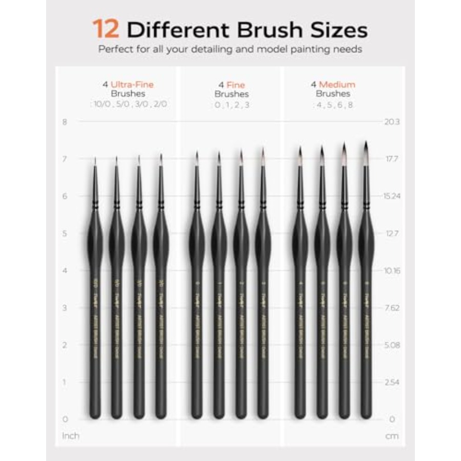 Detail Paint Brushes Set, 12 P - Detailing Brush Set avis et prix