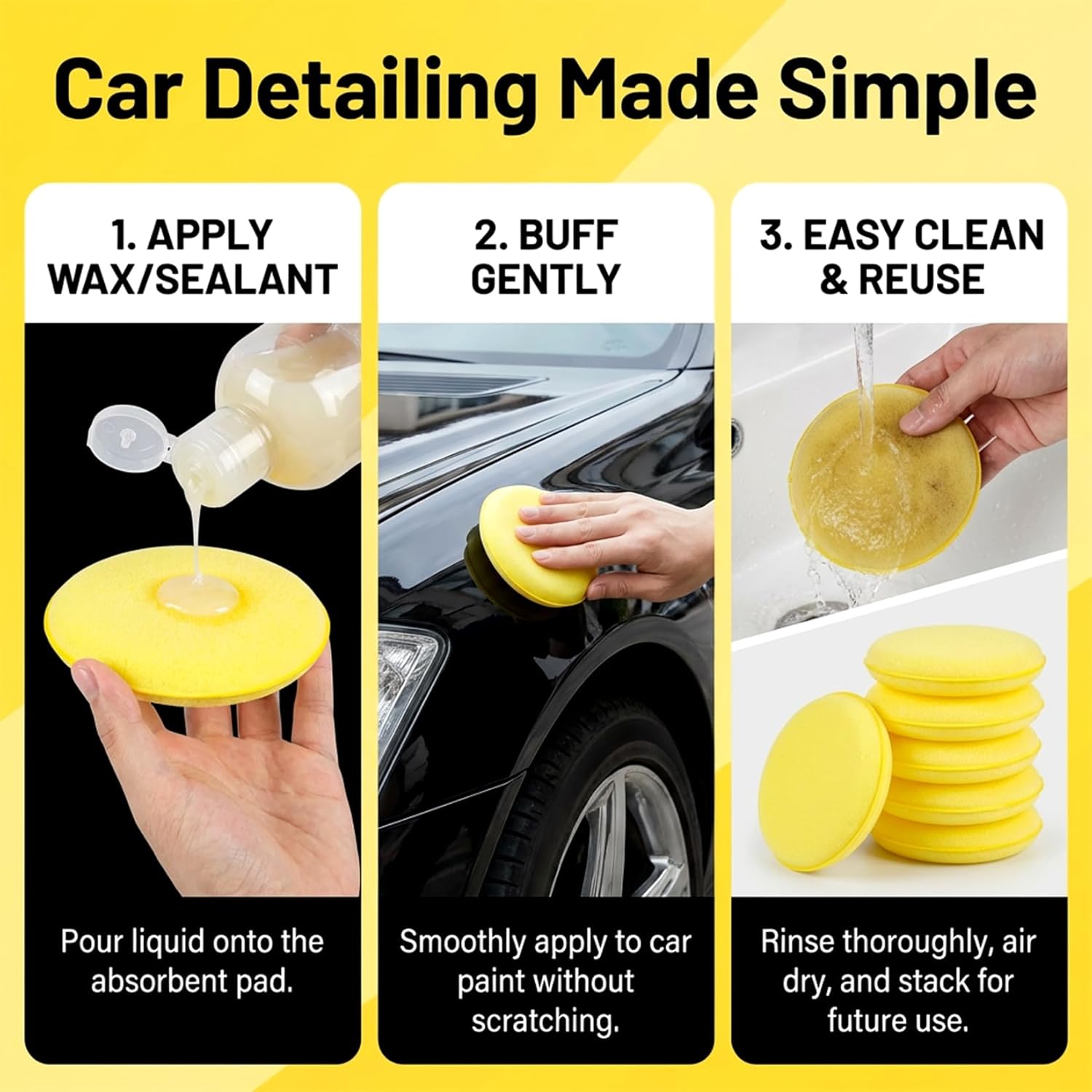 Foam Applicator Pads 4 Inch 12 - Wax Applicator Pad avis et prix